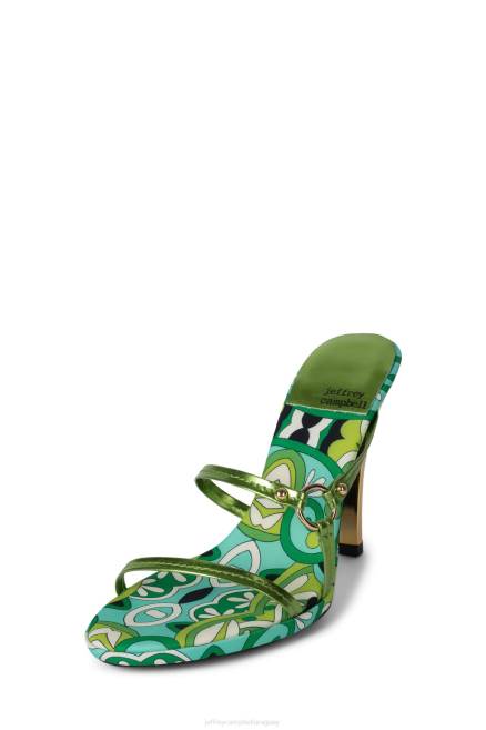 mujer curiosidad Jeffrey Campbell F6JX1434 sandalia de tacón verde multi verde