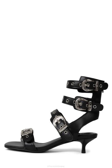 mujer ecléctica Jeffrey Campbell F6JX226 sandalia de tacón plata negra