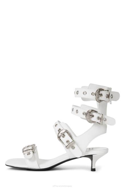 mujer ecléctica Jeffrey Campbell F6JX227 sandalia de tacón plata blanca