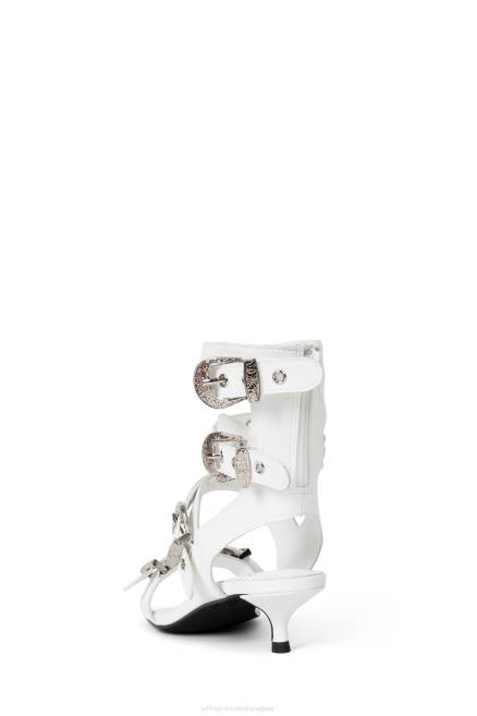 mujer ecléctica Jeffrey Campbell F6JX227 sandalia de tacón plata blanca