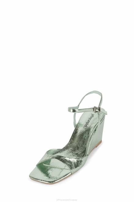 mujer entrada Jeffrey Campbell F6JX1564 sandalia de tacón menta metalizada