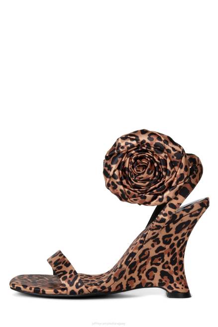 mujer flor silvestre Jeffrey Campbell F6JX1428 sandalia de tacón raso de guepardo bronceado