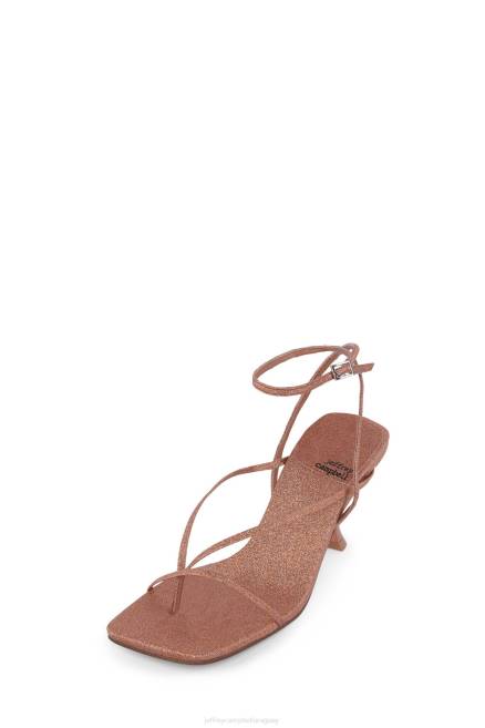 mujer flujox Jeffrey Campbell F6JX1553 sandalia de tacón brillo de oro rosa