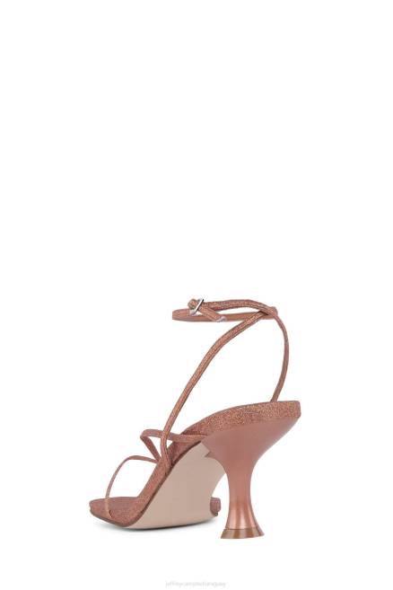 mujer flujox Jeffrey Campbell F6JX1553 sandalia de tacón brillo de oro rosa