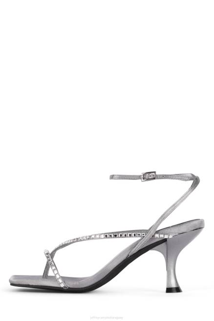 mujer fluxx-j Jeffrey Campbell F6JX1563 sandalia de tacón plata satinada gris