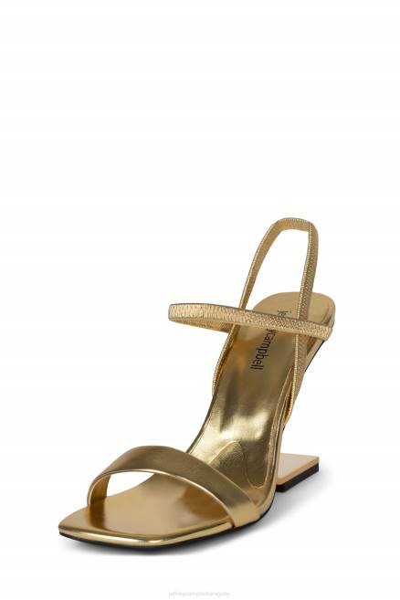 mujer geométrico Jeffrey Campbell F6JX1518 sandalia de tacón oro oro