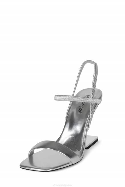 mujer geométrico Jeffrey Campbell F6JX1520 sandalia de tacón plata plata