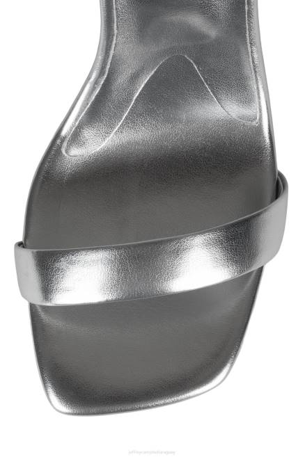 mujer geométrico Jeffrey Campbell F6JX1520 sandalia de tacón plata plata