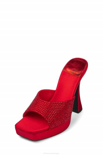 mujer hollywoodj Jeffrey Campbell F6JX1566 sandalia de tacón rojo satinado rojo