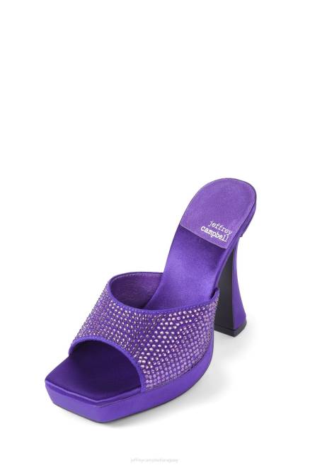 mujer hollywoodj Jeffrey Campbell F6JX1567 sandalia de tacón morado satinado morado