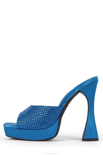 mujer hollywoodj Jeffrey Campbell F6JX1568 sandalia de tacón azul brillante azul satinado