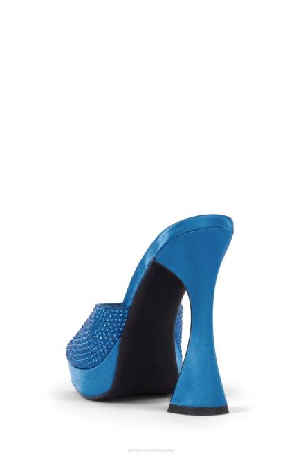 mujer hollywoodj Jeffrey Campbell F6JX1568 sandalia de tacón azul brillante azul satinado