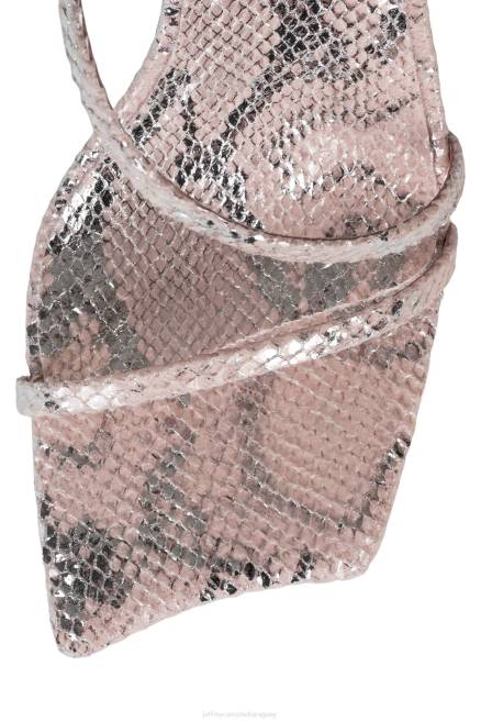 mujer idealista Jeffrey Campbell F6JX1474 sandalia de tacón serpiente rosa plata