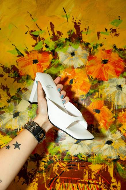 mujer inspirado Jeffrey Campbell F6JX1455 sandalia de tacón blanco