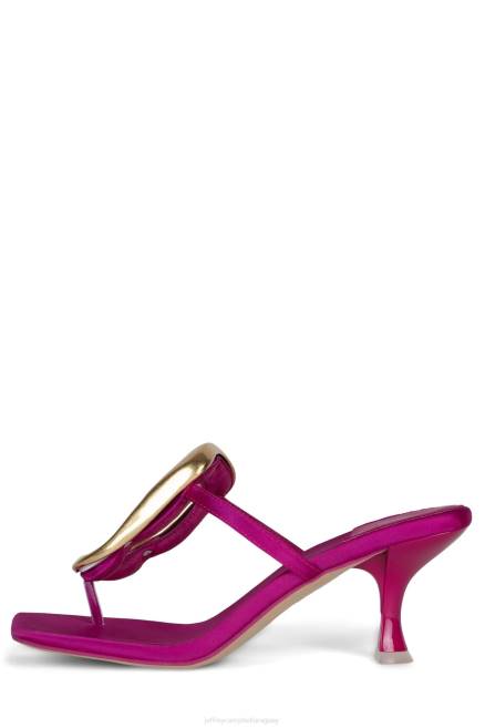 mujer linq-up Jeffrey Campbell F6JX1494 sandalia de tacón oro satinado fucsia