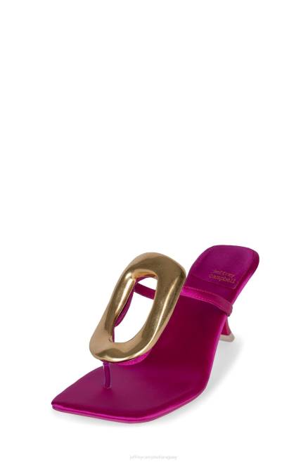 mujer linq-up Jeffrey Campbell F6JX1494 sandalia de tacón oro satinado fucsia