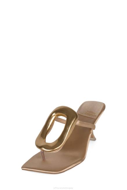 mujer linq-up Jeffrey Campbell F6JX1497 sandalia de tacón oro satinado natural