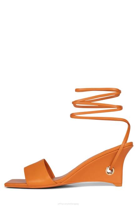 mujer listo para usar Jeffrey Campbell F6JX1407 sandalia de tacón oro naranja