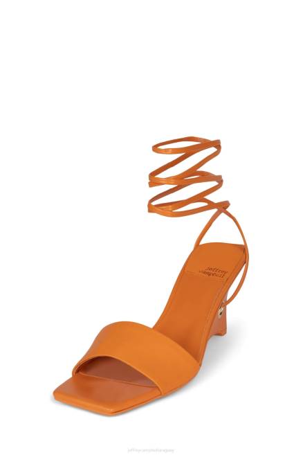 mujer listo para usar Jeffrey Campbell F6JX1407 sandalia de tacón oro naranja