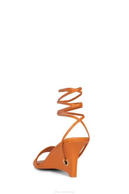 mujer listo para usar Jeffrey Campbell F6JX1407 sandalia de tacón oro naranja