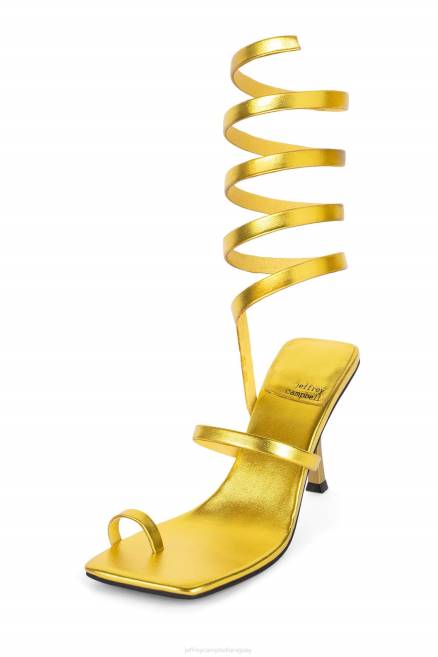 mujer luzia Jeffrey Campbell F6JX1558 sandalia de tacón oro metalizado