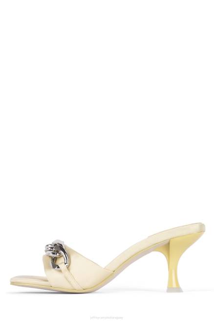 mujer mr-big-ch Jeffrey Campbell F6JX1574 sandalia de tacón amarillo pastel plata satinada