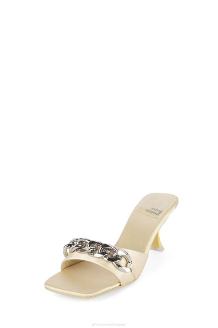 mujer mr-big-ch Jeffrey Campbell F6JX1574 sandalia de tacón amarillo pastel plata satinada