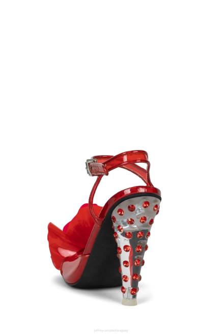 mujer no-2-presumir Jeffrey Campbell F6JX1500 sandalia de tacón rojo claro rojo