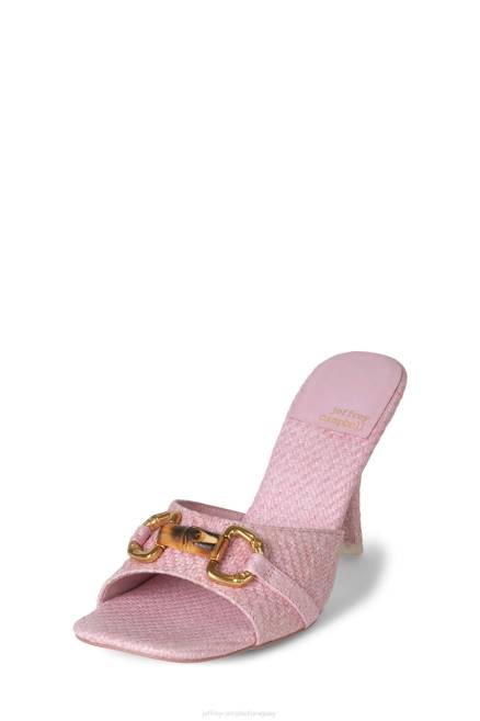 mujer península Jeffrey Campbell F6JX1447 sandalia de tacón bronce tejido rosa