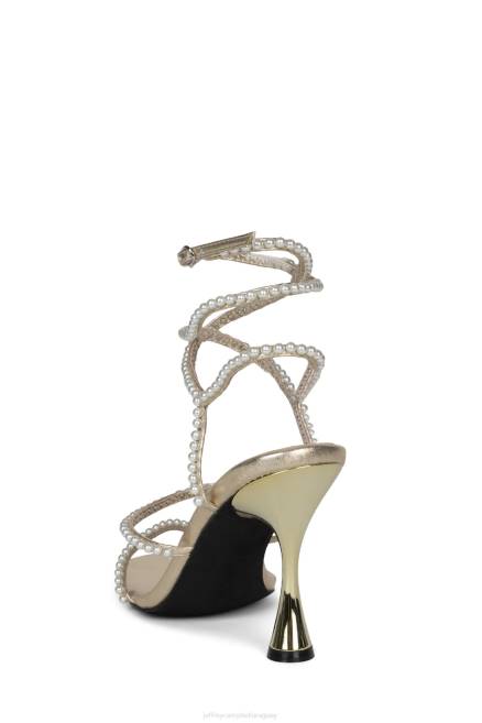 mujer perla Jeffrey Campbell F6JX1645 sandalia de tacón combinación de oro