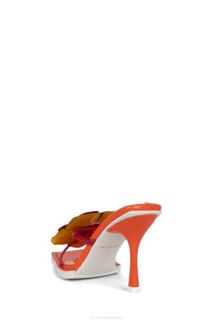 mujer plantado Jeffrey Campbell F6JX1580 sandalia de tacón combo charol naranja