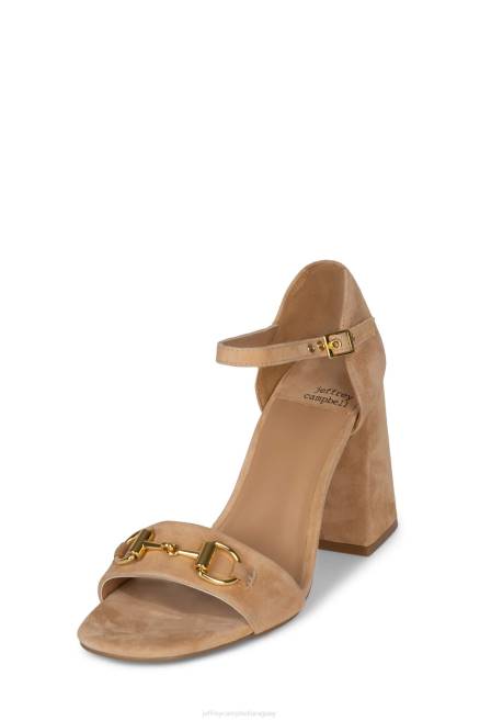 mujer pop-star-b Jeffrey Campbell F6JX1481 sandalia de tacón ante natural dorado