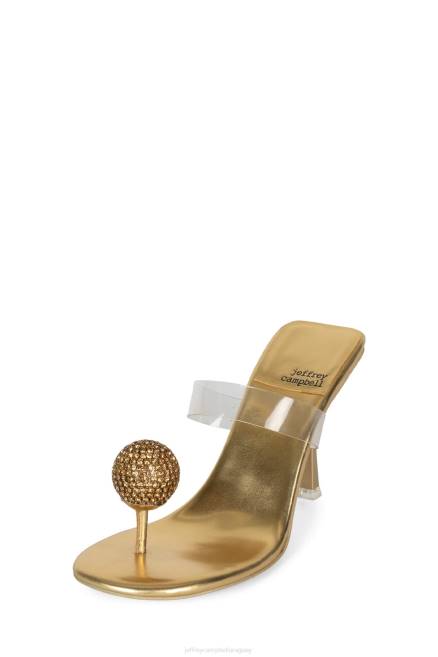 mujer pulido Jeffrey Campbell F6JX1502 sandalia de tacón oro claro