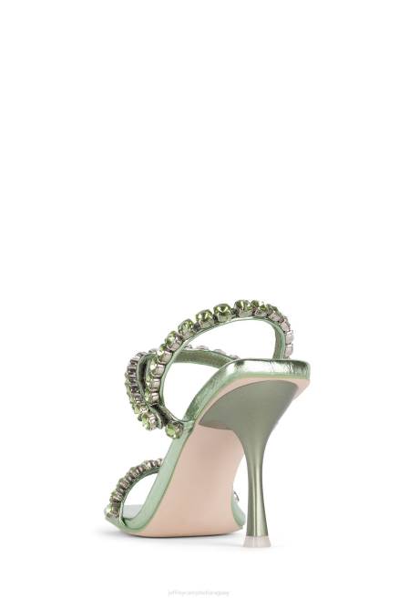 mujer santos Jeffrey Campbell F6JX1622 sandalia de tacón verde verde metalizado