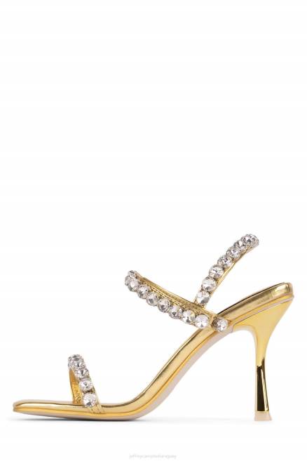 mujer santos Jeffrey Campbell F6JX1623 sandalia de tacón oro plata