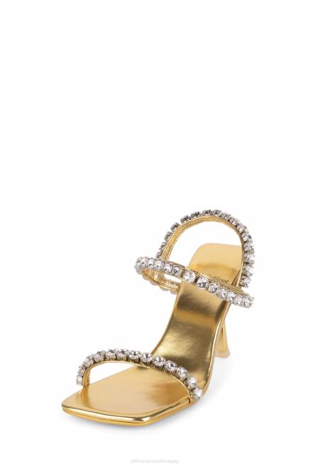 mujer santos Jeffrey Campbell F6JX1623 sandalia de tacón oro plata