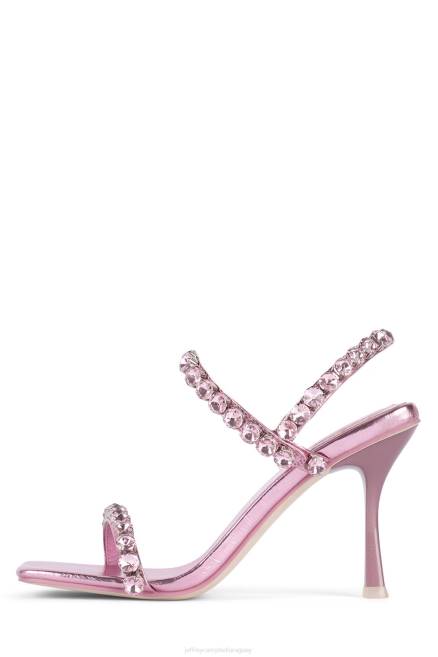 mujer santos Jeffrey Campbell F6JX1625 sandalia de tacón rosa metalizado rosa