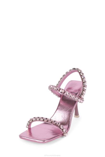 mujer santos Jeffrey Campbell F6JX1625 sandalia de tacón rosa metalizado rosa