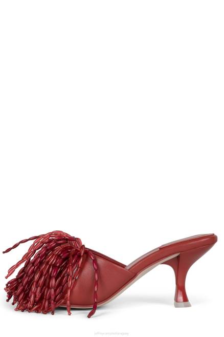 mujer señor-gran-pom Jeffrey Campbell F6JX1609 sandalia de tacón rojo ladrillo