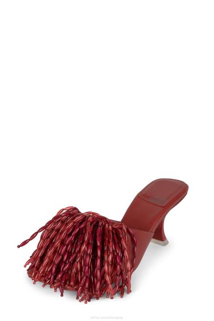 mujer señor-gran-pom Jeffrey Campbell F6JX1609 sandalia de tacón rojo ladrillo