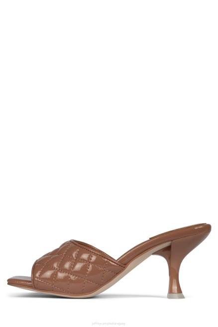 mujer señor-gran-q Jeffrey Campbell F6JX1642 sandalia de tacón charol arrugado bronceado