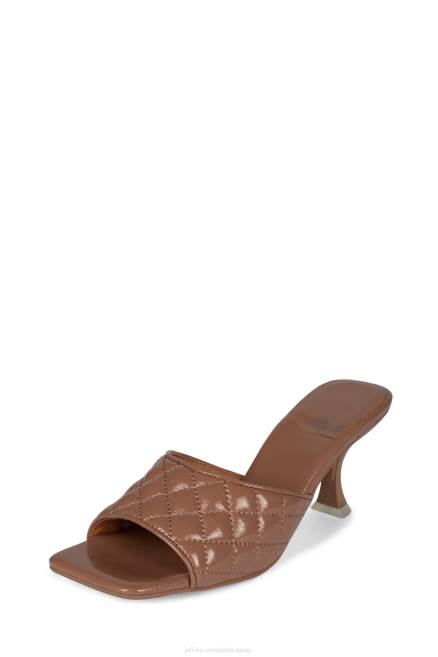 mujer señor-gran-q Jeffrey Campbell F6JX1642 sandalia de tacón charol arrugado bronceado