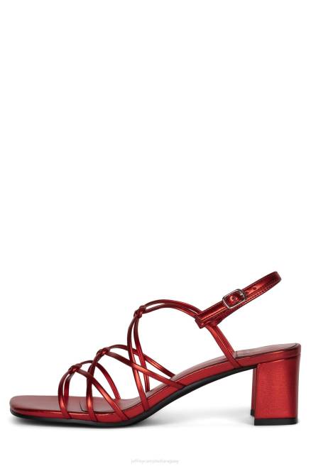 mujer socializar Jeffrey Campbell F6JX70 sandalia de tacón rojo metalizado