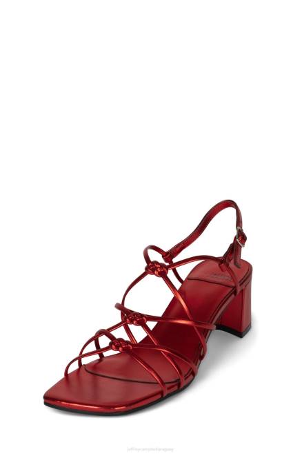 mujer socializar Jeffrey Campbell F6JX70 sandalia de tacón rojo metalizado