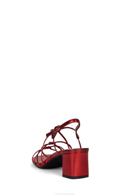 mujer socializar Jeffrey Campbell F6JX70 sandalia de tacón rojo metalizado