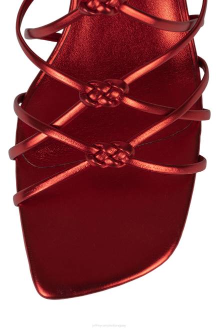 mujer socializar Jeffrey Campbell F6JX70 sandalia de tacón rojo metalizado