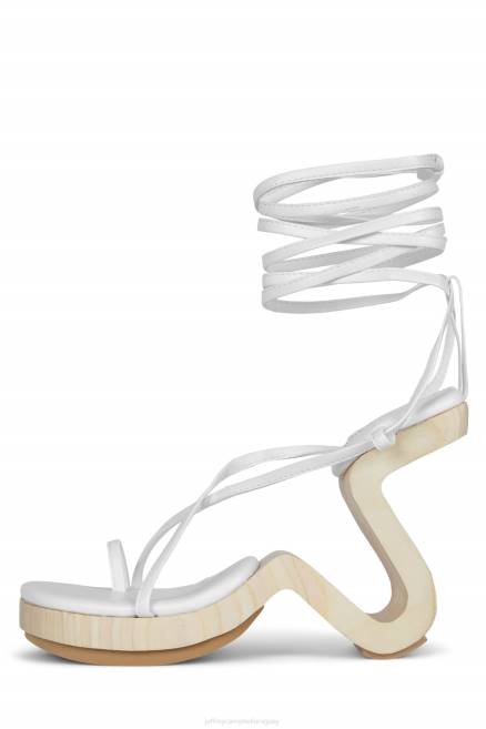 mujer todo lo que Jeffrey Campbell F6JX1524 sandalia de tacón blanco