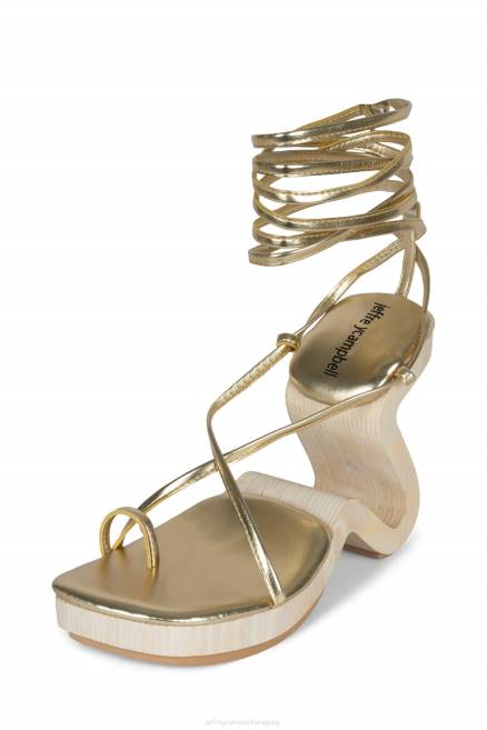 mujer todo lo que Jeffrey Campbell F6JX1526 sandalia de tacón oro