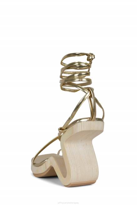 mujer todo lo que Jeffrey Campbell F6JX1526 sandalia de tacón oro