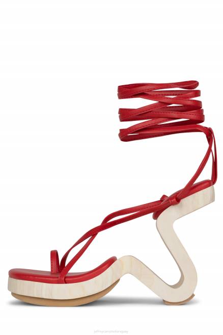 mujer todo lo que Jeffrey Campbell F6JX1527 sandalia de tacón rojo